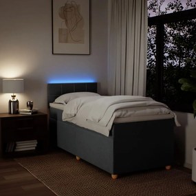 vidaXL Κρεβάτι Boxspring με Στρώμα Σκούρο Γκρι 80x200 εκ. Υφασμάτινο