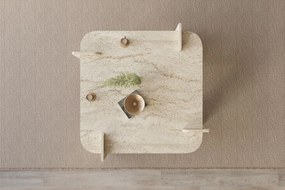 Τραπεζάκι Σαλονιού Τραβερτίνη SASA 90x90x35