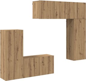 vidaXL Μονάδα Τοίχου Τηλεόρασης 5 pcs Artisan Oak Επεξεργασμένο ξύλο