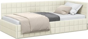 vidaXL Κρεβάτι Γωνίας Κρεμ 100 x 200 cm Βελούδο