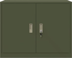 vidaXL Ντουλάπι αποθήκευσης Ελιά Πράσινη 90 x 40 x 70 cm Ατσάλι