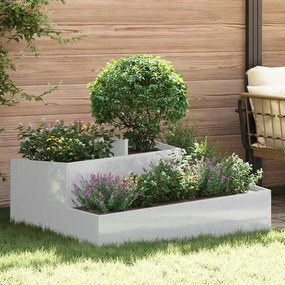 vidaXL Γλάστρα Κήπου Ασημί 100 x 100 x 50 cm Επικαλυμμένος Χάλυβας
