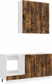 vidaXL Μονάδα κουζίνας KALMAR 5 pcs Καπνισμένο Ξύλο Δρυός