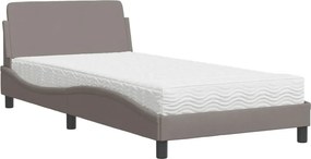 vidaXL Κρεβάτι με Στρώμα Dover Taupe 100 x 200 εκ. Υφασμάτινο