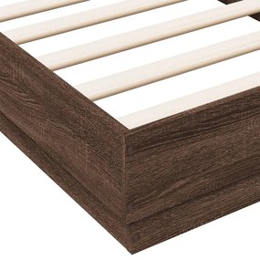 vidaXL Πλαίσιο Κρεβατιού Χωρ. Στρώμα Καφέ Δρυς 75x190εκ Επεξ. Ξύλο