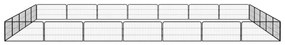 vidaXL Παρκοκρέβατο Σκύλου 24 Πάνελ Μαύρο 100x50εκ Ατσάλι Βαφή Πούδρας