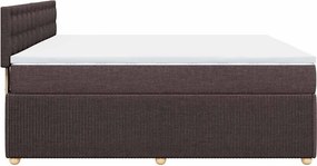 vidaXL Κρεβάτι Boxspring με Στρώμα Σκούρο Καφέ 180x200 εκ Υφασμάτινο