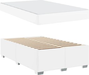 vidaXL Σκελετός Κρεβατιού με στρώμα Λευκό 120 x 200 cm ύφασμα