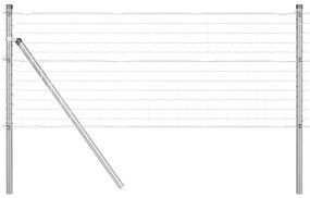 vidaXL Ευρωπαϊκός Φράχτης με 13 Στηρίγματα, 0.6 x 25μ, Γαλβανισμένος Χάλυβας