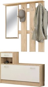 Έπιπλο εισόδου Jamie pakoworld φυσικό-λευκό 100x27.5x187εκ