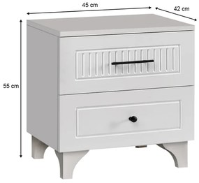 ΚΟΜΟΔΙΝΟ JENNA MEGAPAP ΧΡΩΜΑ ΛΕΥΚΟ 45X42X55ΕΚ.