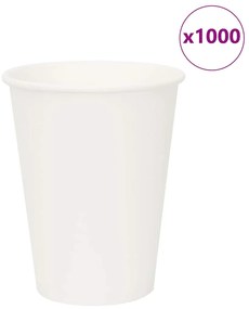 vidaXL Χάρτινα κύπελλα καφέ 1000 τεμάχια 12oz 300ml Λευκό