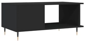 Τραπεζάκι Σαλονιού Μαύρο 90x50x40 εκ. Επεξεργασμένο Ξύλο - Μαύρο