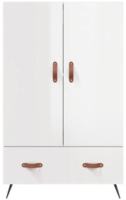 vidaXL Ντουλάπα Γυαλ. Λευκό 69,5 x 31 x 115 εκ. από Επεξεργασμένο Ξύλο
