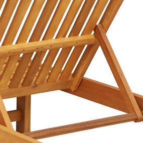 vidaXL Ξαπλώστρες 2 τμχ με Ρόδες και Μαξιλάρι από Σταθερό Ξύλο Ακακίας