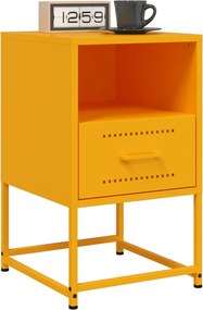 vidaXL Κομοδίνα 2 τεμ. Μουσταρδί 36x39x60,5 εκ. από Χάλυβα