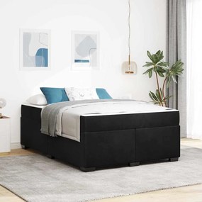 vidaXL Σκελετός κρεβατιού με στρώμα Μαύρο 160 x 200 cm Βελούδο
