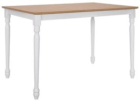 Dining Table Wooden 75x120x75 natural desktop white legs