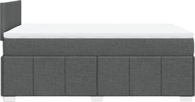 vidaXL Κρεβάτι Boxspring με Στρώμα Σκούρο Γκρι 120x200 εκ. Υφασμάτινο