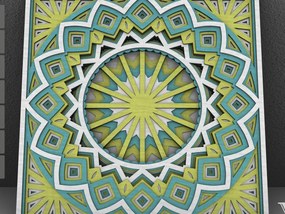 Σετ των 2 Intra απο ξύλο plywood 3mm-4mm πάχος - Flower Mandala , Layered Mandala Δίασταση 30x30 cm INTRAFABR-29230161