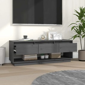 vidaXL Έπιπλο Τηλεόρασης Γκρι 110,5x34x40 εκ. από Μασίφ Ξύλο Πεύκου