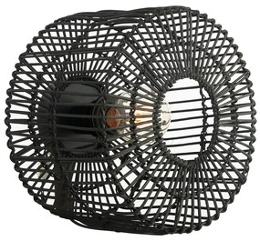 Απλίκα Τοίχου Zambelis 20240 Black Rattan
