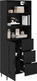 vidaXL Highboard 2 pcs Μαύρη Οξυά 69,5 x 34 x 180 εκ.