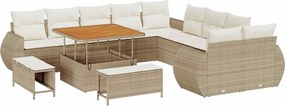 vidaXL Σετ Καναπέ Κήπου 13 pcs Μπεζ συνθετικό ρατάν
