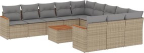 vidaXL Patio Sofa Set 10-θέσια Beige and Grey