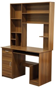 Γραφείο Με Βιβλιοθήκη-Ραφιέρα Status Καρυδί 120x55x182 Εκ.