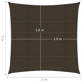 Πανί Σκίασης Καφέ 2 x 2 μ. από HDPE 160 γρ./μ² - Καφέ