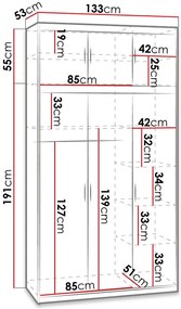 Ντουλάπα Elena 3DM Plus-Drus