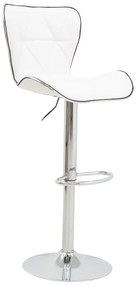 Σκαμπό μπαρ Jorine pakoworld πτυσσόμενο λευκό pu- βάση χρωμίου 53x44x114εκ