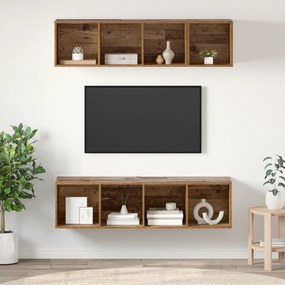 vidaXL Σετ επίπλου τηλεόρασης 3 pcs Παλαιό ξύλο Επεξεργασμένο ξύλο