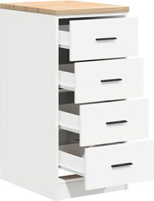 vidaXL ντουλάπι αποθήκευσης γκαράζ Λευκό 40x51x85 εκ μασίφ ξύλο πεύκο