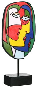 Sculpture Face Motif Συνθετική Ρητίνη Πολύχρωμη 2 Ποικιλία 20X7X35Cm 20X7X35Cm