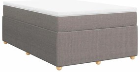 vidaXL Κρεβάτι Boxspring με Στρώμα Taupe 120x200 εκ. Υφασμάτινο