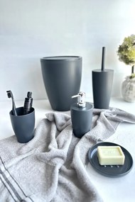 Stewehome Σετ μπάνιου 5 τεμαχίων από πλαστικό Γκρι