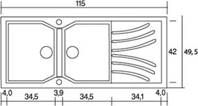 Sanitec Classic 332 (115×50) - Γρανιτένιος νεροχύτης - Granite SAND