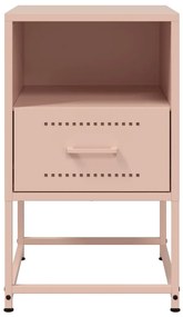 vidaXL Κομοδίνα 2 τεμ. Ροζ 36x39x60,5 εκ. από Χάλυβα