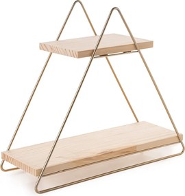 Ράφι Τοίχου Χρυσό / Καφέ MASA 38x42x16