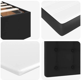Οθωμανικό κρεβάτι με στρώμα &amp; LEDs Μαύρο Συνθετικό δέρμα - Μαύρο