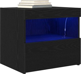 vidaXL Κομοδίνο Μαύρη Οξυά 50 x 40 x 45 cm Επεξεργασμένο ξύλο