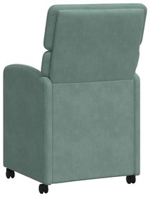 vidaXL Καρέκλες Φαγητού με Ρόδες 2 pcs Πράσινο της θάλασσας Βελούδο