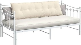 vidaXL Μαξιλάρι Πλάτης Κρεμ 160 x 50 cm Υφασμάτινο Κορντουρά