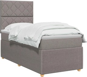 vidaXL Κρεβάτι box spring με στρώμα Taupe 80 x 200 cm Ύφασμα