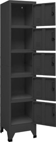 vidaXL Φοριαμός Ανθρακί 38 x 40 x 180 εκ. από Ατσάλι