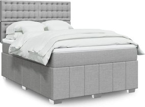 vidaXL Κρεβάτι Boxspring με Στρώμα Αν. Πράσινο 160x200εκ Υφασμάτινο