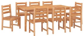 vidaXL Σετ Τραπεζαρίας Κήπου 9 Τεμαχίων από Μασίφ Ξύλο Teak