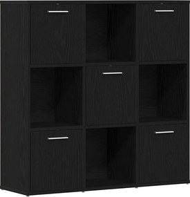 vidaXL Βιβλιοθήκη Μαύρη Δρυς 90x28x90 εκ. από Τεχνητό Ξύλο